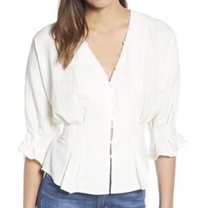 Anthropologie Moon River Button Front Blouse